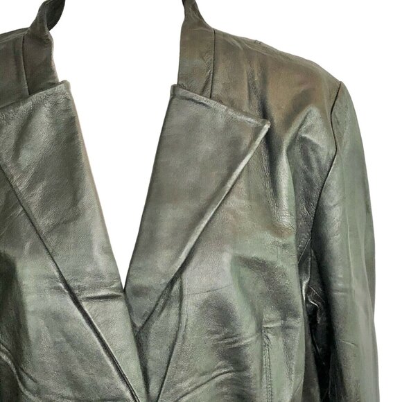 Genuine Leather Jessica London 20W Womens Black Blazer Sleek & Classic Design - Picture 5 of 11